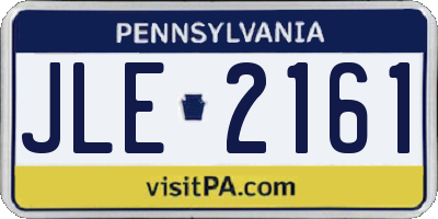 PA license plate JLE2161
