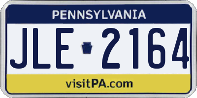 PA license plate JLE2164