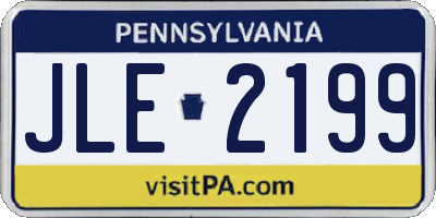 PA license plate JLE2199