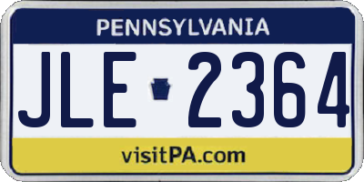 PA license plate JLE2364