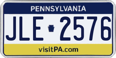 PA license plate JLE2576