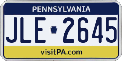 PA license plate JLE2645