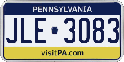 PA license plate JLE3083