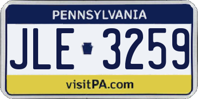 PA license plate JLE3259