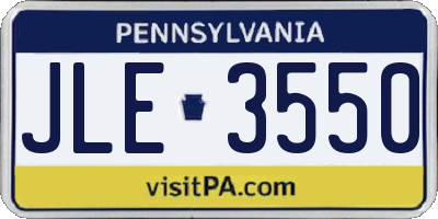 PA license plate JLE3550