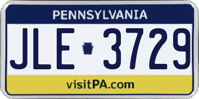 PA license plate JLE3729