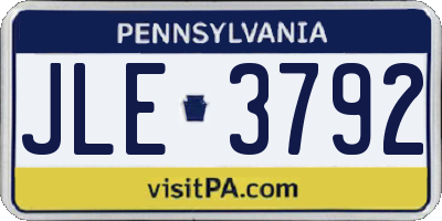 PA license plate JLE3792