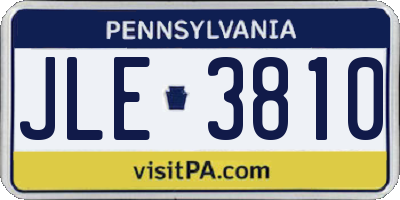PA license plate JLE3810