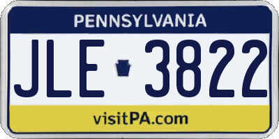 PA license plate JLE3822