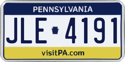 PA license plate JLE4191