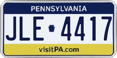 PA license plate JLE4417