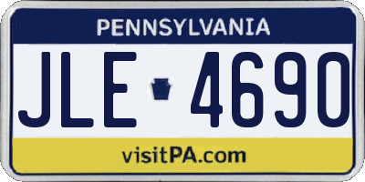PA license plate JLE4690