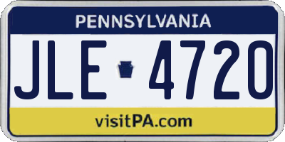 PA license plate JLE4720