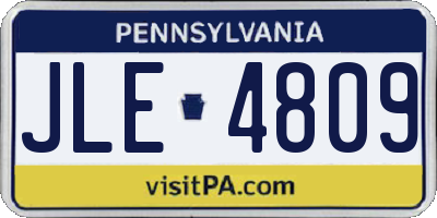 PA license plate JLE4809