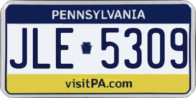PA license plate JLE5309