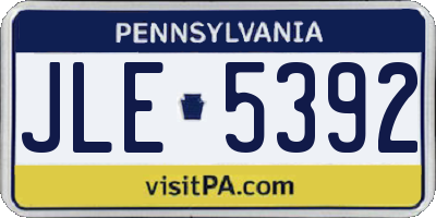 PA license plate JLE5392