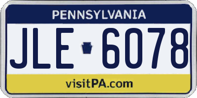 PA license plate JLE6078