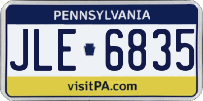 PA license plate JLE6835