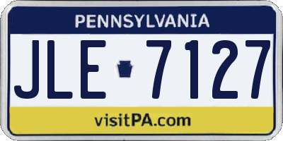 PA license plate JLE7127