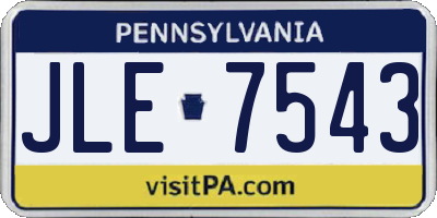 PA license plate JLE7543