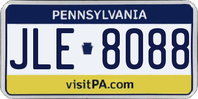PA license plate JLE8088
