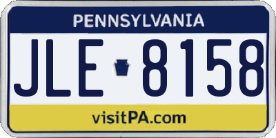 PA license plate JLE8158