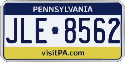 PA license plate JLE8562
