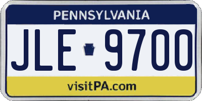 PA license plate JLE9700