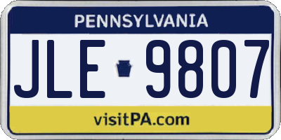 PA license plate JLE9807