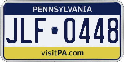 PA license plate JLF0448