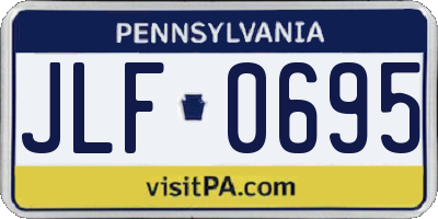 PA license plate JLF0695