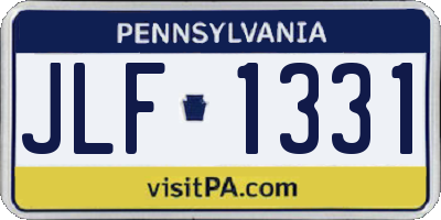 PA license plate JLF1331