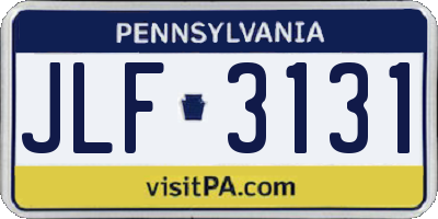 PA license plate JLF3131