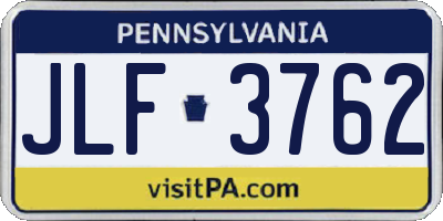 PA license plate JLF3762