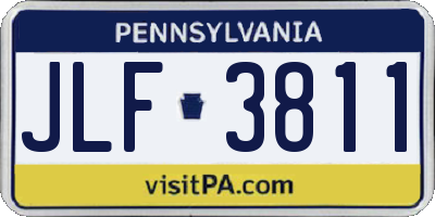 PA license plate JLF3811