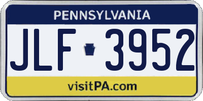 PA license plate JLF3952