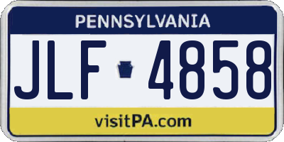 PA license plate JLF4858