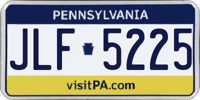 PA license plate JLF5225