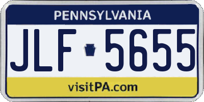 PA license plate JLF5655