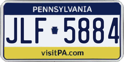 PA license plate JLF5884