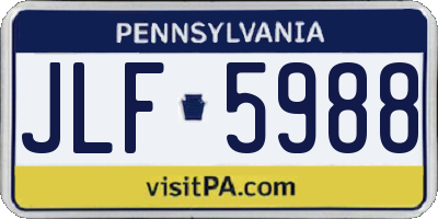PA license plate JLF5988
