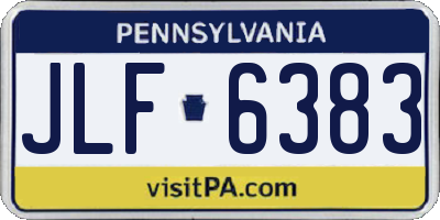 PA license plate JLF6383