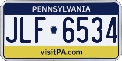 PA license plate JLF6534