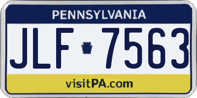 PA license plate JLF7563