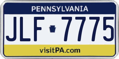 PA license plate JLF7775