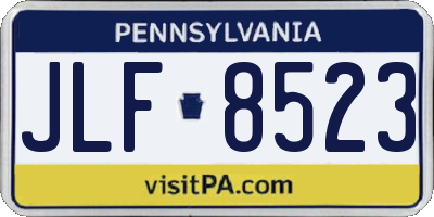 PA license plate JLF8523