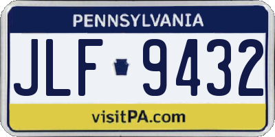 PA license plate JLF9432