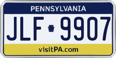 PA license plate JLF9907