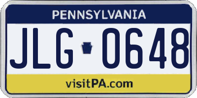 PA license plate JLG0648