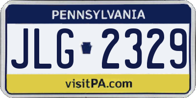 PA license plate JLG2329